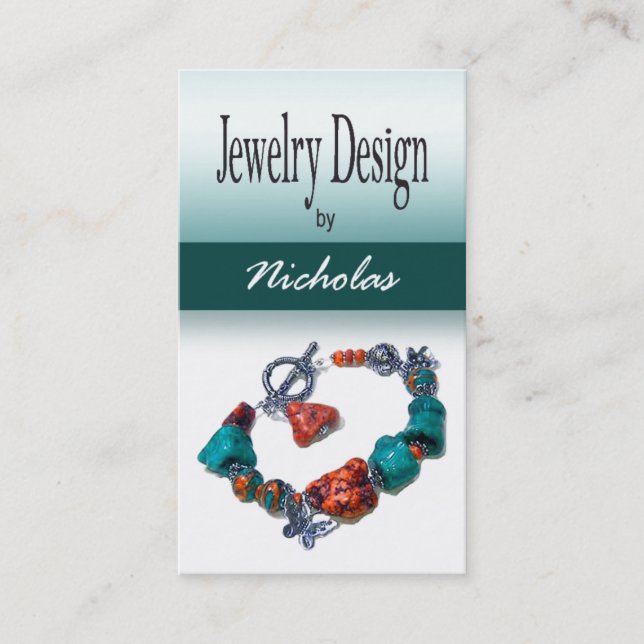 Cartão De Visita Joalheiro do costume do desenhista da jóia (Frente)