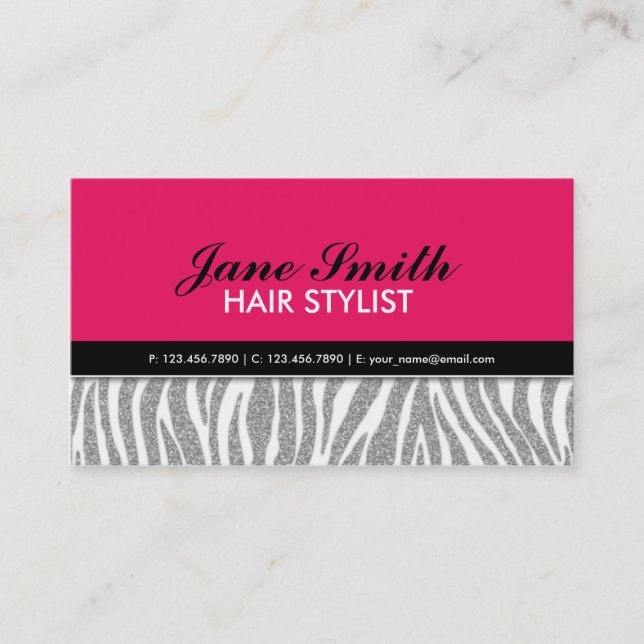 Cartão De Visita Joalheiro Joalharia Zebra Impressão Diamante (Frente)