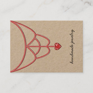 Cartão De Visita Joalinha Pérolas Colar Mostra Glamor Coração Verme