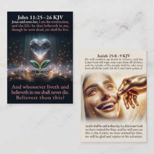 Cartão De Visita João 11:25–26 e João 11:25–26 KJV Card Box
