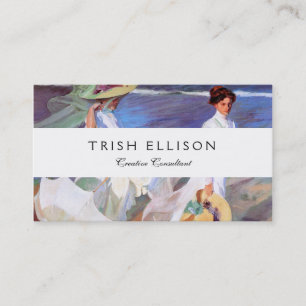 Cartão De Visita Joaquin Sorolla Women Walking Beach