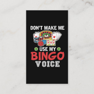 Cartão De Visita Jogador de Bingo Engraçado Casino Gambler Bingo V