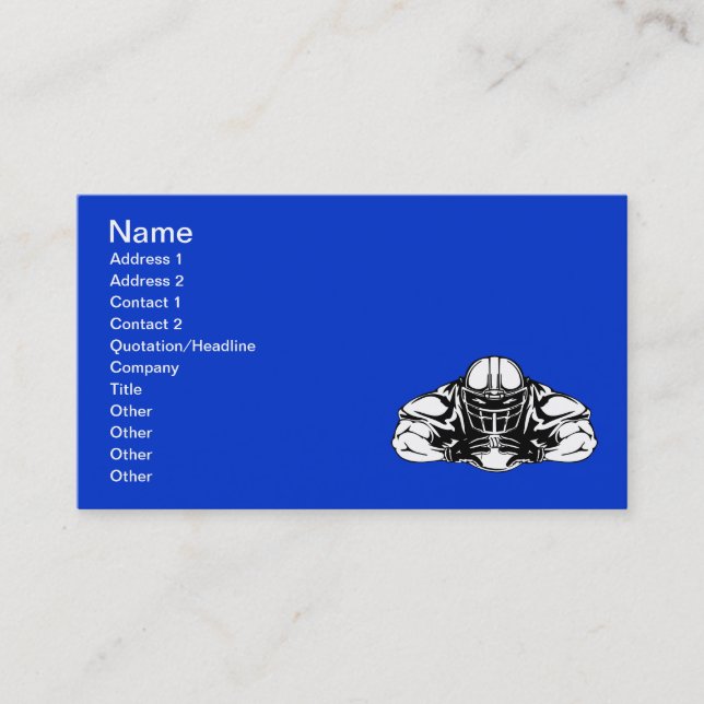 Cartão De Visita jogador de futebol100 FUTEBOL TOUGH SPORTS SU (Frente)