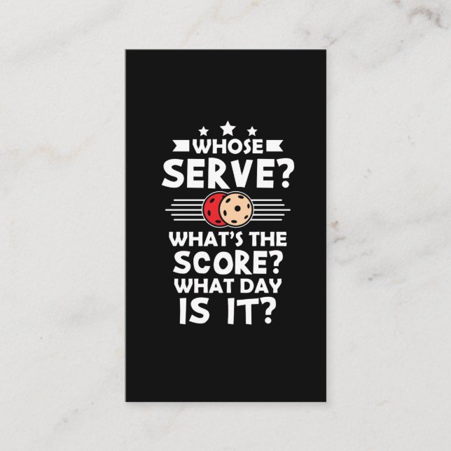 Cartão De Visita Jogador de Pickleball - Hobby do atleta de esferas (Frente)