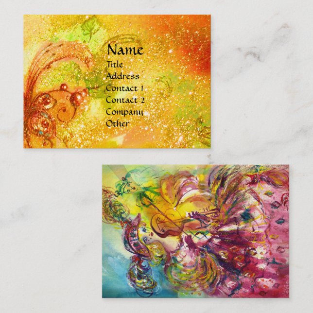 Cartão De Visita Jogador de Violino da ARLECCHINA, Música, Artista  (Frente/Verso)