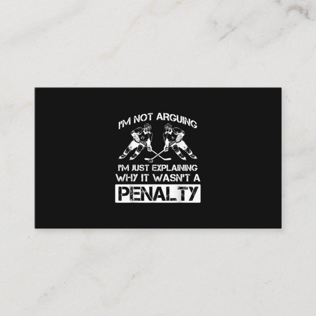 Cartão De Visita Jogador Engraçado De Hóquei No Gelo Discutindo A P (Frente)