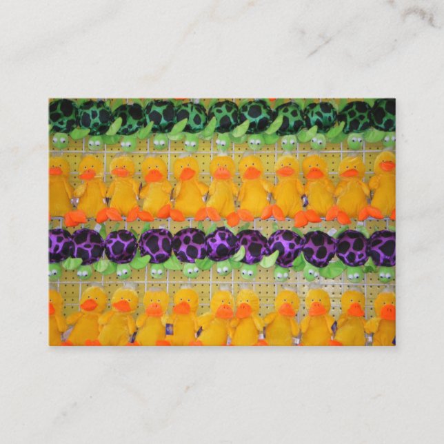 Cartão De Visita Jogo de Carnaval Pescar Pata Tartaruga Prêmios de  (Frente)