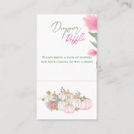 Cartão De Visita Jogo Dourado Pumpkin Branco Bebê Fralda Raffle Jog