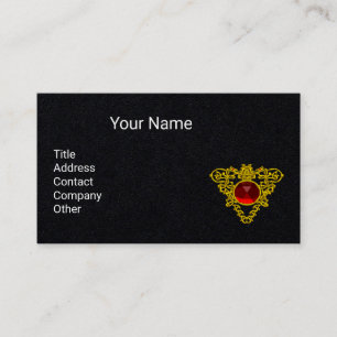 Cartão De Visita JOIA DO CORAÇÃO CELTICA Dourada COM BORRÃO VERM