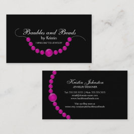 Cartão De Visita Jóia e miçanga elegantes