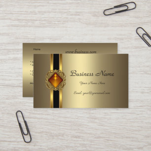 Cartão De Visita jóia Elegante Bronze Dourado Preto Âmbar