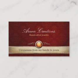 Cartão De Visita Jóia profunda da cor damasco da cereja do vintage