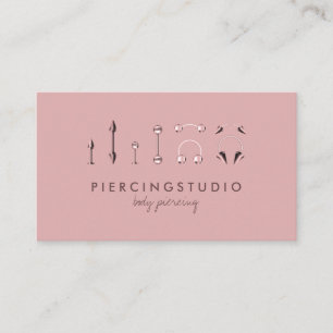 Cartão De Visita Joias Corporais Rosa Loja Boho Chic Piercing