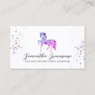 Cartão De Visita Joias de diamantes Unicórnio gemas Roxo Rojxo