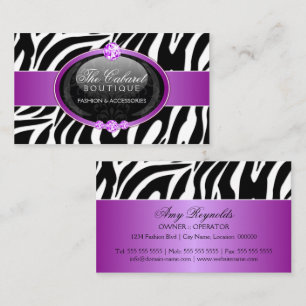 Cartão De Visita Joias de Moda Elegante Zebra