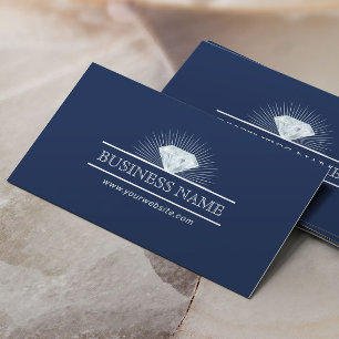 Cartão De Visita Joias Design Diamante de Joias Marinho Moderno Azu