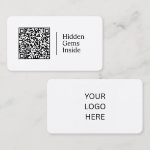 Cartão De Visita Joias Escondidas Dentro Código QR e Logotipo Per