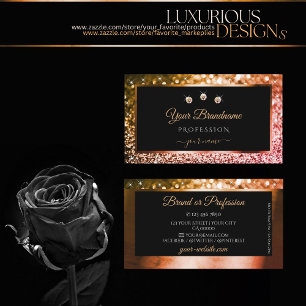 Cartão De Visita Joias Luminosas para Ouro Negra Dourada Luxuriosa