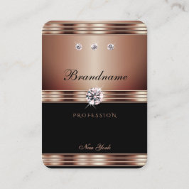 Cartão De Visita Joias Luxuosas, Douradas, de Rinestonas Negras, Ro