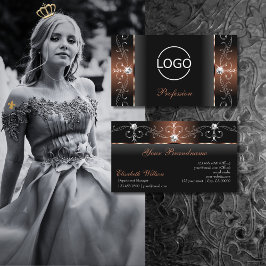 Cartão De Visita Joias pretas, pretas e luxuosas, pretas, pretas, p