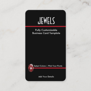 Cartão De Visita Joias Rinoestone Simples - Logotipo Ruby Rhineston