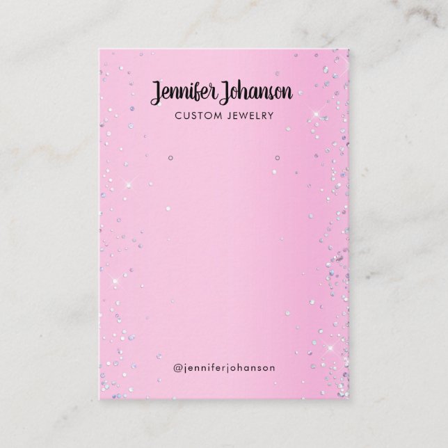 Cartão De Visita Joias roxas, de joalharia, de bolso, brincos rosa (Frente)