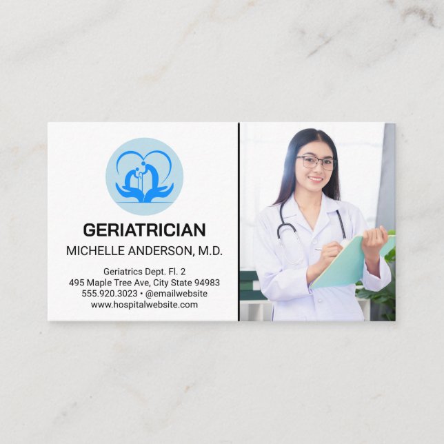 Cartão De Visita Jovem Médica | Geriatra (Frente)