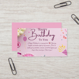 Cartão De Visita Joyful Birthday Wish