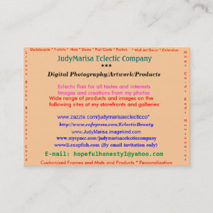 Cartão De Visita JudyMarisa Ecléctico Empresa, fotografia de