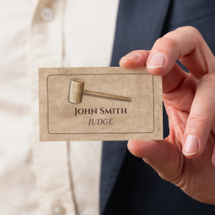 Cartão De Visita Juiz Vintage Gavel Lawyer Legal Law Modelo DIY
