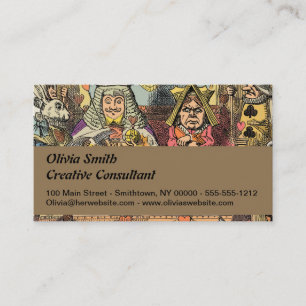 Cartão De Visita Julgamento de Alice do Valete de Copas Vintage
