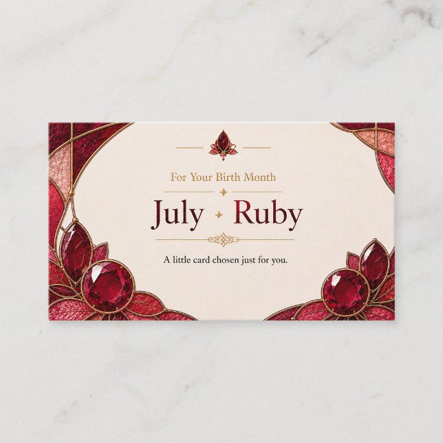 Cartão De Visita July Ruby Birthstone Shop Card (Criador carregado)