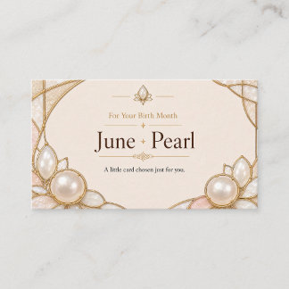 Cartão De Visita June Pearl Birthstone Shop Card