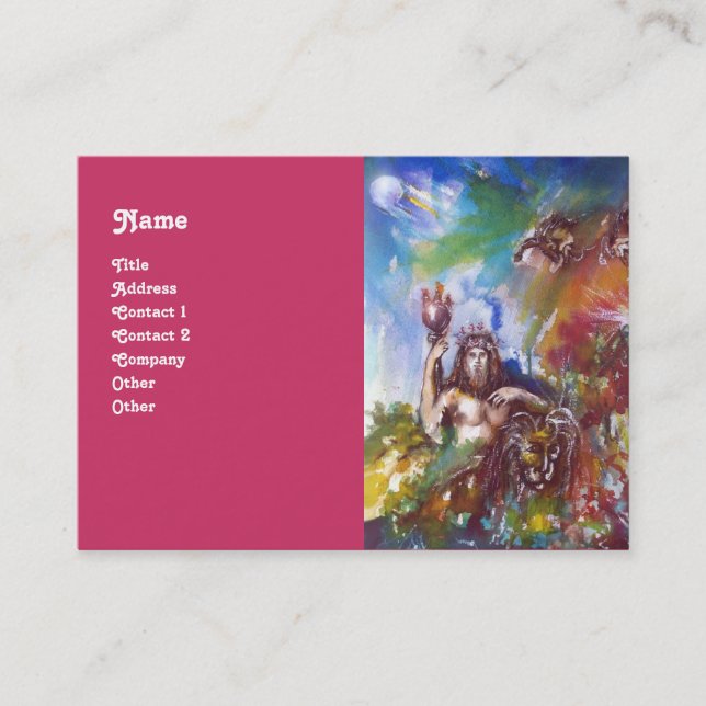 Cartão De Visita JÚPITER E LIÃO, vermelho, azul-branco (Frente)