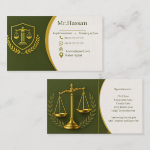 Cartão de Visita Jurídico Personalizável