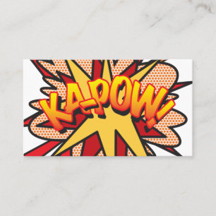 Cartão De Visita KA-POW Diversão Quadrinho Retro