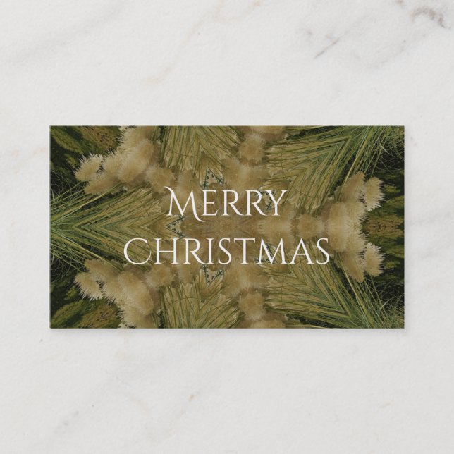 Cartão De Visita Kaleidoscope Design Star de Pampas Grass Green (Frente)