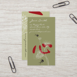 Cartão De Visita Kanji oriental do coração chinês dos pássaros 