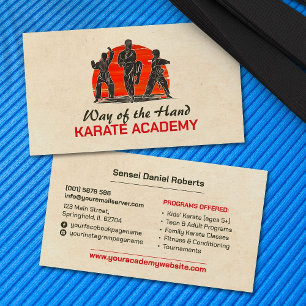 Cartão De Visita Karate Academy - Adulto e jovem karateka