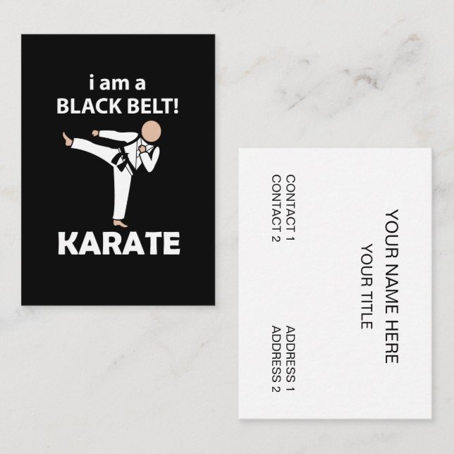 Cartão De Visita Karate I am Black Belt Karate (Frente/Verso)
