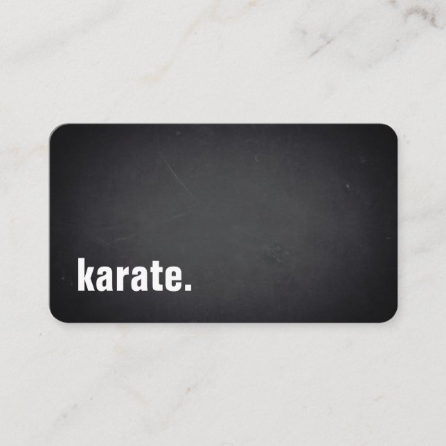 Cartão De Visita karate. Modern Minimalist Blackboard Professional (Frente)