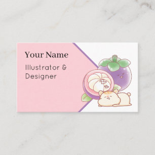 Cartão De Visita Kawaii Hamster Mangosteen - Aesthe de Soneca Fruta