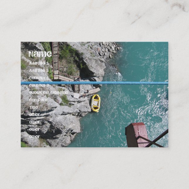 Cartão De Visita Kawarau Bridge Bungy POV, Queenstown, Nova Zelândi (Frente)