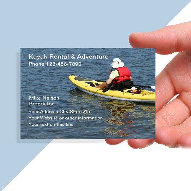 Cartão De Visita Kayak Rental e Aventura no Exterior (Criador carregado)
