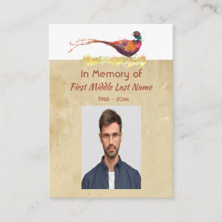 Cartão De Visita Keepsake Memorial Photo Invite Pheasant Bird Art