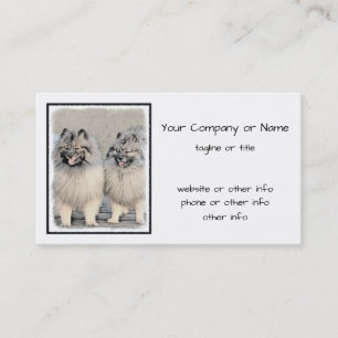 Cartão De Visita Keeshond Brothers Painting - Arte Original de Cach