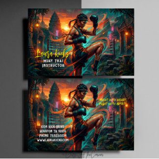 Cartão De Visita Kickboxing Martial Arts Muay Thai Instructor