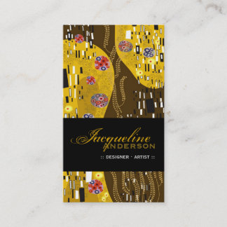 Cartão De Visita Klimt Inspirou o Padrão Art Nouveau Chic Dourado D