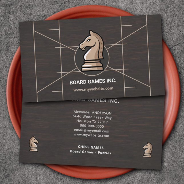 Cartão De Visita Knight Chess Piece - Jogos Conselhos (Knight Chess Piece - Board Games Business Card)