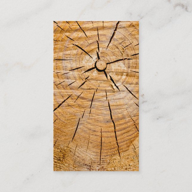 Cartão De Visita Knotty Wood Slice da Vida (Frente)